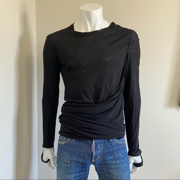 Rick Owens style unisex wrap shirt - Picture 1 of 8